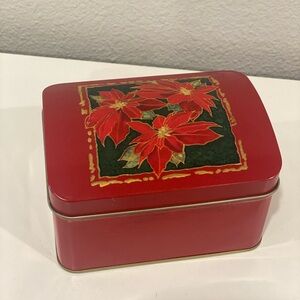 Vintage Greenbrier Christmas Tin 5”x4”x3” Christmas Holiday Hinged Tin